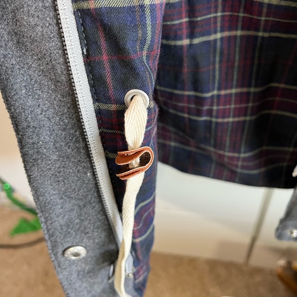 -Burton Dry Ride Gray Flannel Lined Snap Zip Hooded Snow Boarding Vest Small - Picture 7 of 12